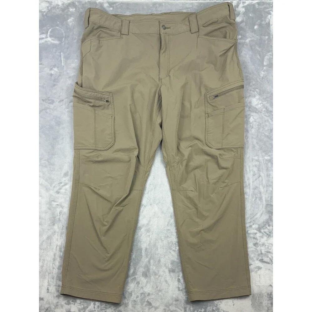 Duluth Trading Co Flexpedition Pants Mens 44x32 Tan Relaxed Fit Cargo Stretch